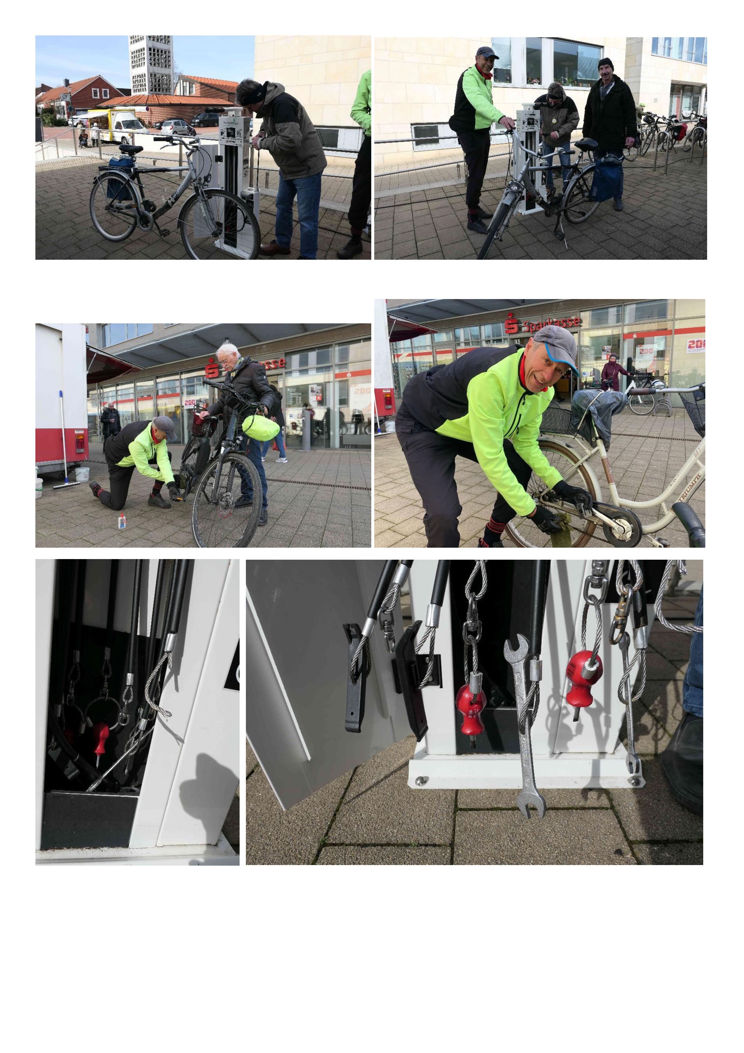 Fahrrad-Service-Station auf dem Hemminger Rathausplatz